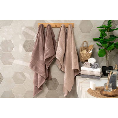 Набір рушників махрових ARDESTO Lotus, 50х90см, 70х140см, 2шт, 100% бавовна, коричневий світлий