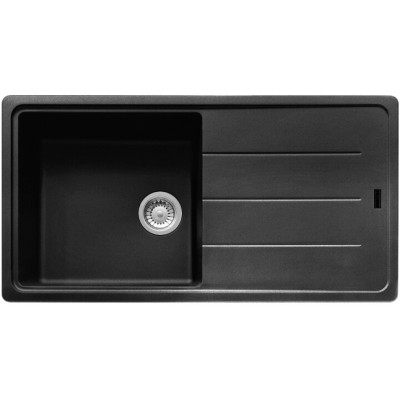 Мийка кухонна Franke Basis, фраграніт, прямокутник, з крилом, 970х500х200мм, чаша - 1, накладна, BFG 611-97, онікс