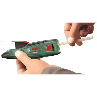 Пістолет клейовий акумуляторний Bosch GluePen 3.6В 1.5А·год стрижні 7мм подача 2г/хв 170° 0.14кг