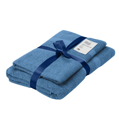 Набір рушників махрових ARDESTO Splendid 50х90см, 70х140см, 2шт, 100% бавовна, блакитний