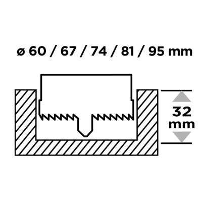 Коронки по дереву GRAPHITE 60,67,74,81,95мм, 5шт