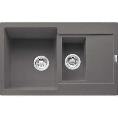 Кухонна мийка Franke Maris, фраграніт, прямокут., з крилом, 780х500х200мм, чаша-2, накладна, сірий камінь