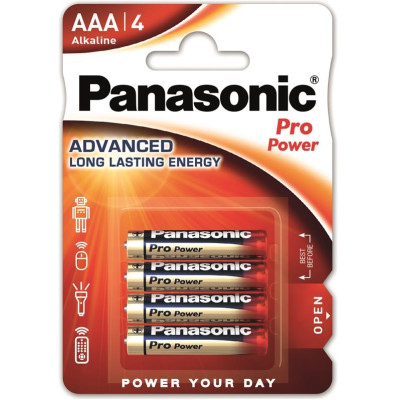 Батарейка Panasonic PRO POWER  лужна AAA блістер, 4 шт.