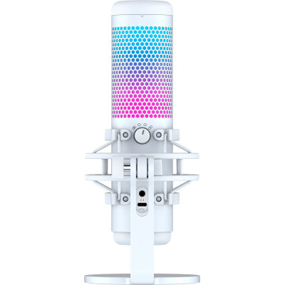 Микрофон гейминговый HyperX QuadCast S, Omni/Uni/Bi, USB-A, 3м, NGenuity, RGB, белый-серый (519P0AA)