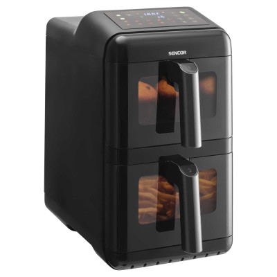Мультипіч Sencor Dual Vita Fryer, 3000Вт, чаша-5.8+5.8л, сенсорне керув., 2 чаши, з віконцем, гриль, пластик, чорний Мультипіч Sencor Dual Vita Fryer, 3000Вт, чаша-5.8+5.8л, сенсорне керув., 2 чаши, з віконцем, гриль, пластик, чорний