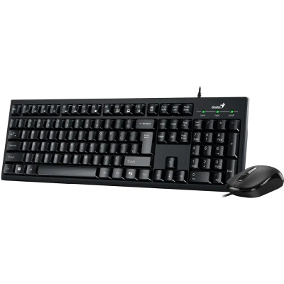 Комплект клавіатура та миша Genius KM-100SE, AI, EN/UKR, чорний