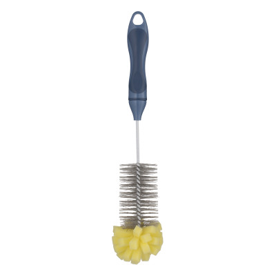 Щітка для миття пляшок з губкою ARDESTO Solid 34х5см, пластик, блакитний