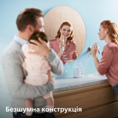 Іригатор Philips стаціонарний Sonicare Philips Sonicare Power Flosser 7000, чаша 600 мл, від мережі , чохол, 4 насадки , білий