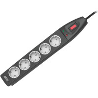 Мережевий фільтр 2E 5хSchuko, 5 м, чорний (2E-SP515M5BK)