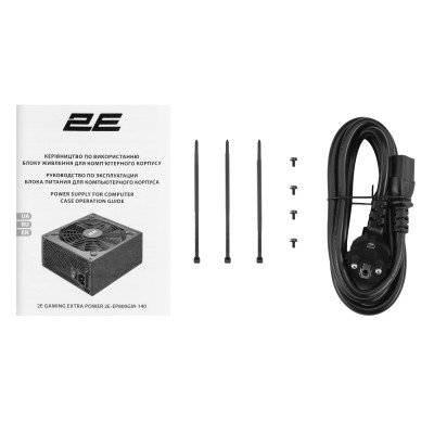 Блок питания 2E GAMING Extra Power (800W), >90%, 80+ Gold, 140мм, 1xMB 24pin(20+4), 2xCPU 8pin(4+4), 3xMolex, 6xSATA, 4xPCIe 8pin(6+2), Modular Блок питания 2E GAMING Extra Power (800W), >90%, 80+ Gold, 140мм, 1xMB 24pin(20+4), 2xCPU 8pin(4+4), 3xMolex, 6xSATA, 4xPCIe 8pin(6+2), Modular