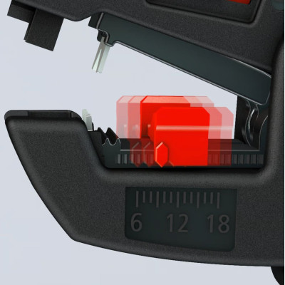 Сниматель изоляции KNIPEX, автоматический, 0.2-6мм2 кусачки, регулировка длины, 180мм, 0.151кг