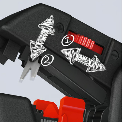 Сниматель изоляции KNIPEX, автоматический, 0.2-6мм2 кусачки, регулировка длины, 180мм, 0.151кг