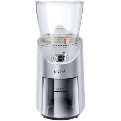 Кавомолка Nivona жорнова 100Вт, об'єм зерен-200г, регул.ступеню помолу, пластик, сріблястий Кавомолка Nivona жорнова 100Вт, об'єм зерен-200г, регул.ступеню помолу, пластик, сріблястий