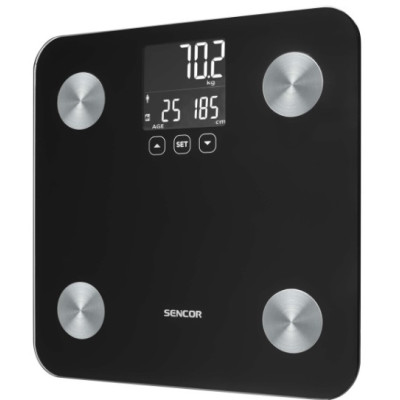 Ваги підлогові Sencor, 180 кг, AAAx3, скло, чорний (SBS6026BK)
