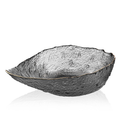 ARDESTO Салатник Leaf, 21.5см, скло, сірий ARDESTO Салатник Leaf, 21.5см, скло, сірий