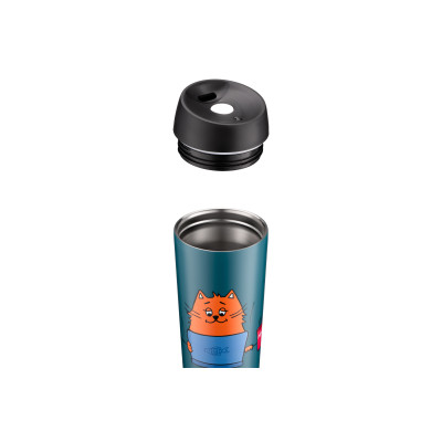 ARDESTO Термокухоль Coffee time Red Cat 450 мл, нержавіюча сталь, синій