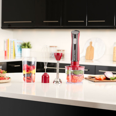 Блендер Russell Hobbs заглибний Desire Red, 500Вт, чаша-500мл, вінчик, міні-подріб., червоний