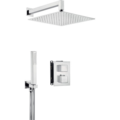 Душовий набір Deante Box з термостатичним змішувачем, верхній душ квадрат., лійка, кріпл. - прихованого монтажу, хром Душовий набір Deante Box з термостатичним змішувачем, верхній душ квадрат., лійка, кріпл. - прихованого монтажу, хром