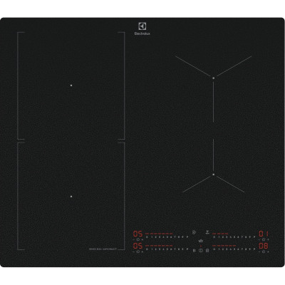 Варильна поверхня Electrolux індукційна, 60см, розширена зона, датчик кипіння, Hob2Hood, чорний матовий