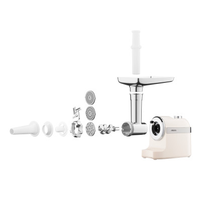 ARDESTO М'ясорубка, 1800Вт, 2кг/хв, 3 решітки, насадка для ковбас, кеббе, пластик, бежево-сріблястий ARDESTO М'ясорубка, 1800Вт, 2кг/хв, 3 решітки, насадка для ковбас, кеббе, пластик, бежево-сріблястий