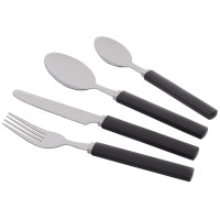 Набір столових приборів Ardesto Gemini Spoleto, 16 приборів, нержавіюча сталь, пластик, чорний