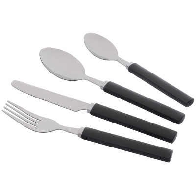 Набір столових приборів Ardesto Gemini Spoleto, 16 приборів, нержавіюча сталь, пластик, чорний Набір столових приборів Ardesto Gemini Spoleto, 16 приборів, нержавіюча сталь, пластик, чорний
