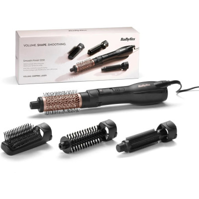 Фен-щітка Babyliss Smooth Finish, 1200Вт, 3 режими, іоніз-я, хол. обдув, кераміка, чорний Фен-щітка Babyliss Smooth Finish, 1200Вт, 3 режими, іоніз-я, хол. обдув, кераміка, чорний