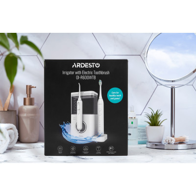 Іригатор ARDESTO стаціонарний+електрична зубна щітка, чаша 600 мл, від мережі , 3 насадки, білий Іригатор ARDESTO стаціонарний+електрична зубна щітка, чаша 600 мл, від мережі , 3 насадки, білий