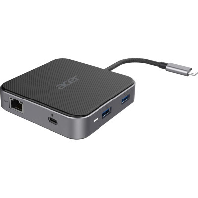 Acer Хаб USB-С > HDMI/DP/2xUSB-A3.2/USB-C/RJ45/mini-jack, 0.15м, чорний