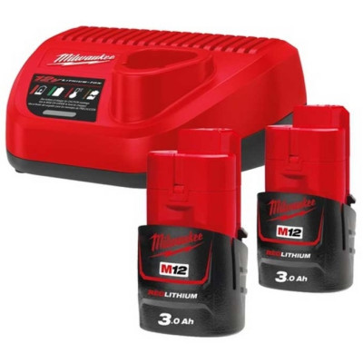 Набір акумулятора та зарядного пристрою Milwaukee NRG-302 12В 2х3А·год Redlithium M12 ЗП С12C Набір акумулятора та зарядного пристрою Milwaukee NRG-302 12В 2х3А·год Redlithium M12 ЗП С12C