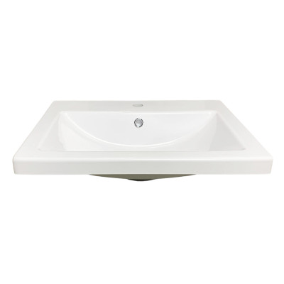 Раковина, умивальник Adamant CERS, штучний камінь, прямокут., з отвором для змішувача, з отвором для переливу, 595x450x158мм, накладний, білий