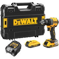 Шурупокрут-дриль акумуляторний DeWALT XR Li-Ion 18В акб 2х2А·год 74Нм 0-450·0-1650об/хв кейс TSTAK, ЗП 1.12кг