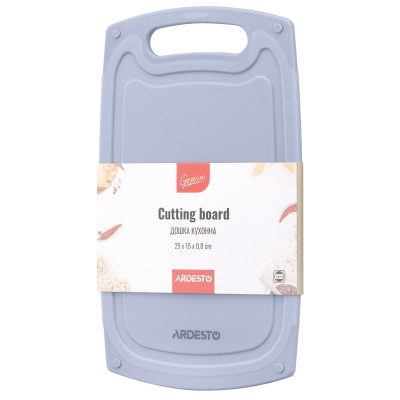 ARDESTO Дошка кухонна Gemini, 25х15х0.8см, пластик, сірий ARDESTO Дошка кухонна Gemini, 25х15х0.8см, пластик, сірий