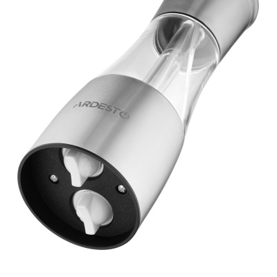 Млинок для солі та перцю 2 в 1 ARDESTO Gemini, 140мл, акрил, нержавіюча сталь, прозорий Млинок для солі та перцю 2 в 1 ARDESTO Gemini, 140мл, акрил, нержавіюча сталь, прозорий