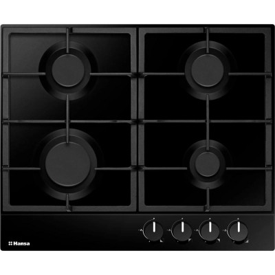 Варильна поверхня Hansa газова, 60см, чавун, чорний Варильна поверхня Hansa газова, 60см, чавун, чорний