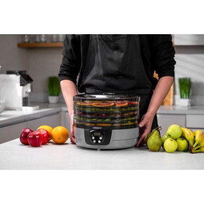 ARDESTO Сушарка для продуктів FDB-532TTC, 250Вт, піддонів -5x3см, діаметр-32см, макс-70°С, таймер, електр. управління, пластик , білий