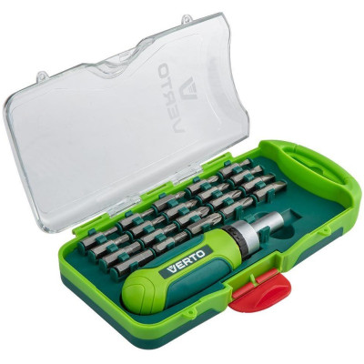 Verto Викрутка, набір 21 од., бітотримач реверсний 1/4 Verto Викрутка, набір 21 од., бітотримач реверсний 1/4