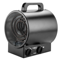Теплова гармата електрична Neo Tools, 2кВт, 50м2, 253м3/год, нагрів. елемент - нерж. сталь, чорний, 2.78кг (90-065)