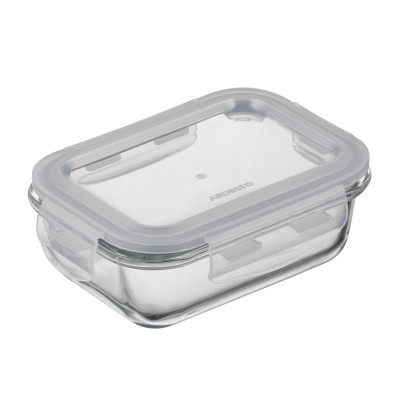 Контейнер для хранения пищевых продуктов Ardesto Gemini 0.38л, боросиликатное стекло, пластик, прямоугольный, прозрачный