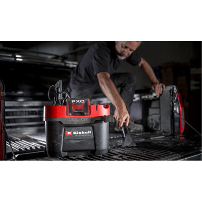 Пилосос професійний акумуляторний Einhell Professional TP-VC 18/10 Li BL 18В 130мбар контейнер 10л вологе/сухе прибирання Dust Class L 3.05кг без АКБ та ЗП Пилосос професійний акумуляторний Einhell Professional TP-VC 18/10 Li BL 18В 130мбар контейнер 10л вологе/сухе прибирання Dust Class L 3.05кг без АКБ та ЗП