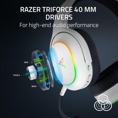 Гарнітура ігрова Razer Barracuda X Chroma, BT/WL, RGB, білий