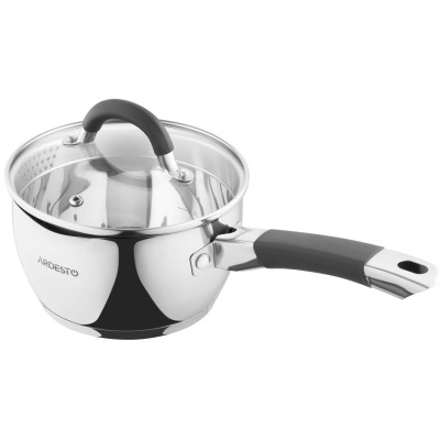 Ківш зі скляною кришкою та зливом ARDESTO Gemini Livorno, 1.6л, нержавіюча сталь, силікон