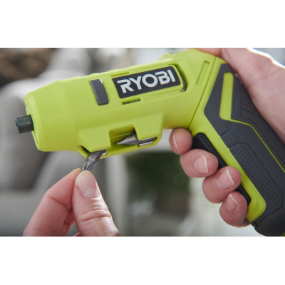 Отвертка аккумуляторная Ryobi USB Lithium RSDP4-120G 4V 1x2A-ч 5Nm 200rpm вращающаяся рукоятка 0.35kg