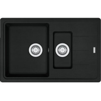 Мийка кухонна Franke Basis, фраграніт, прямокутник, з крилом, 780х500х200мм, чаша - 1,5, врізна, BFG 651-78, чорний матовий
