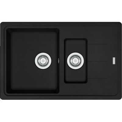 Мийка кухонна Franke Basis, фраграніт, прямокутник, з крилом, 780х500х200мм, чаша - 1,5, врізна, BFG 651-78, чорний матовий