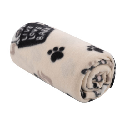 Плед ARDESTO Fleece 130x160см, 100% поліестер, песики, бежевий