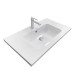 Раковина, умивальник Adamant FLATE, штучний камінь, прямокут., з отвором для змішувача, з отвором для переливу, 800х450х140мм, накладний, білий