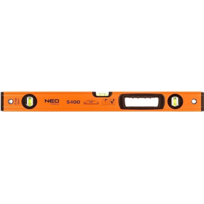 Рівень Neo Tools S 400 алюмінієвий, 60см, 3 капсули, 1 отвір для рук