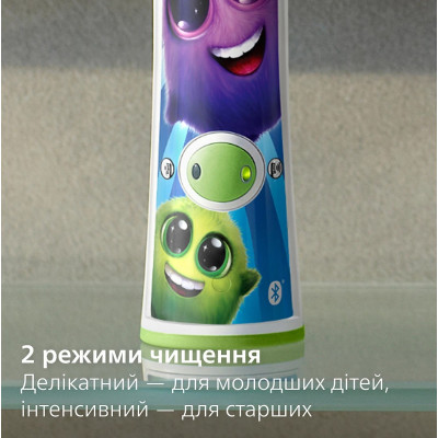 Щітка зубна електр. Philips, Sonicare For Kids, 62т. колив/хв, насадок-2, світло-зелений
