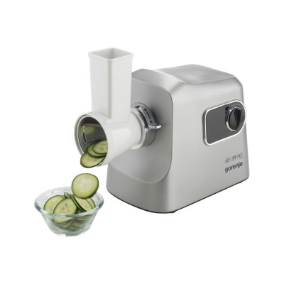 Мясорубка Gorenje, 2500Вт, 2.8кг/мин, 3 решетки, насадка для колбас, кеббе, шнековый соковыжилка, 3 терки, пластик/металл, нержавейка